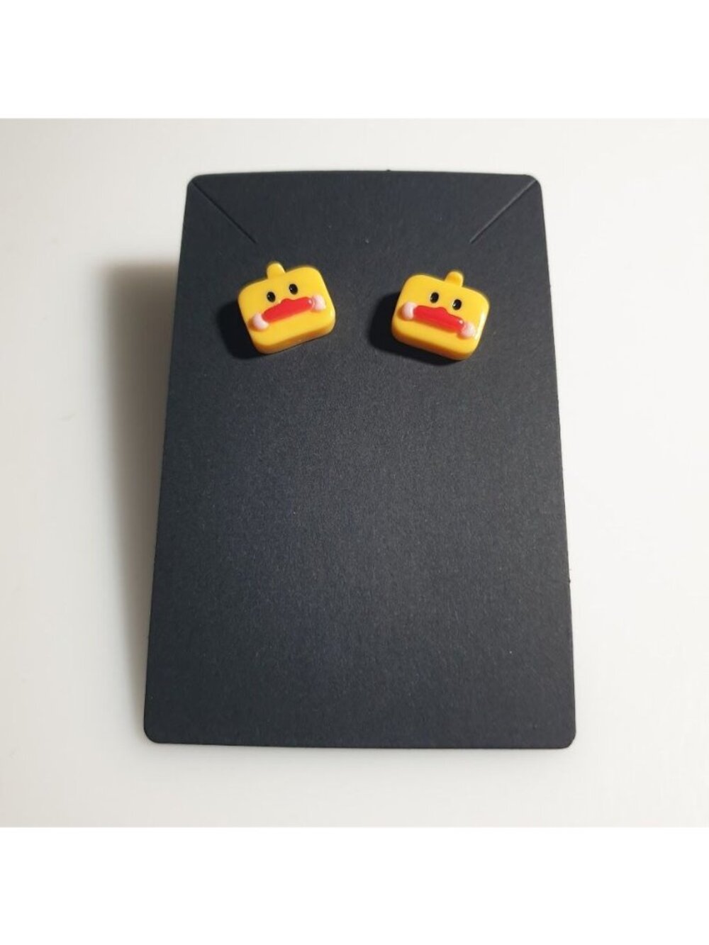 Yellow Cartoon Duck Face Acrylic Stud Earrings Fun Novelty Accessories Girl